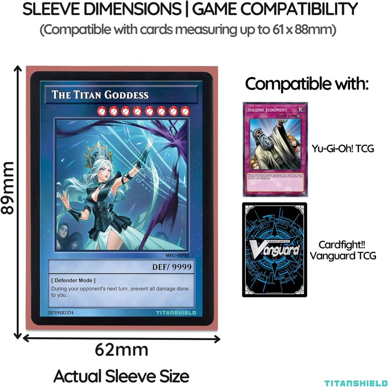 TitanShield (150 Sleeve) Colored Small Japanese Sized Trading Card Sleeves Deck Protector for Yu-Gi-Oh, Cardfight!! Vanguard & More (Copper) - Image 5