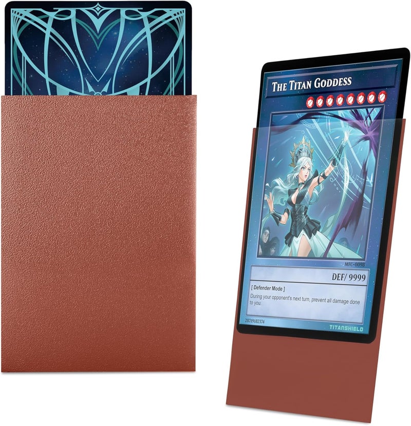 TitanShield (150 Sleeve) Colored Small Japanese Sized Trading Card Sleeves Deck Protector for Yu-Gi-Oh, Cardfight!! Vanguard & More (Copper) - Image 4