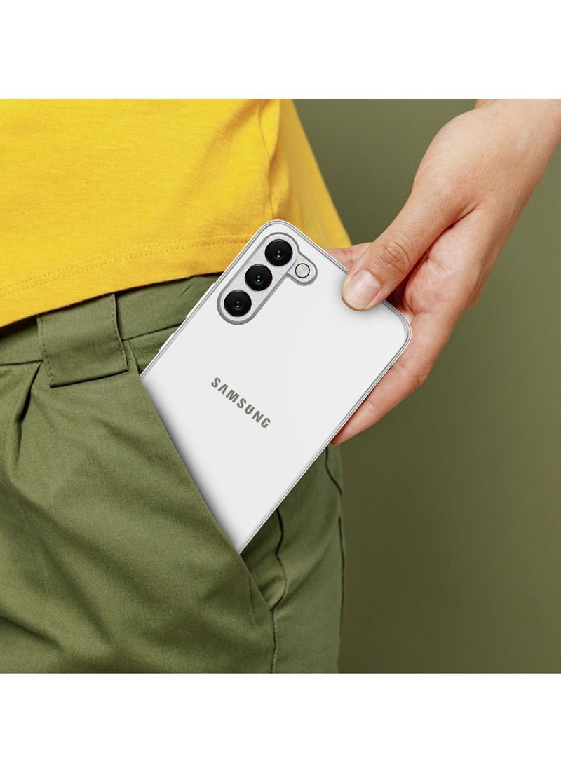 CATANES Samsung Galaxy S22 Plus Electroplated Hard Glossy Case Camera Protection Shockproof Anti Fall Case White - Image 5