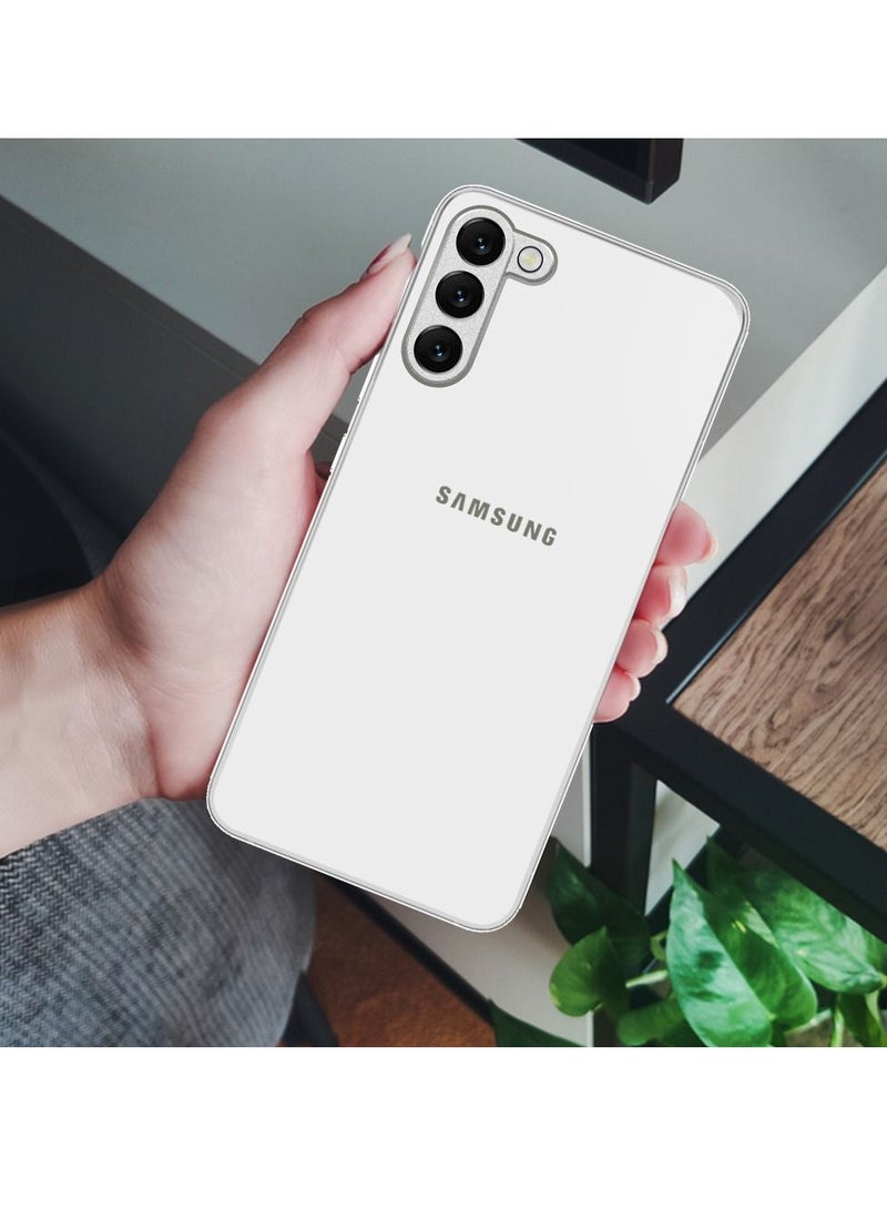 CATANES Samsung Galaxy S22 Plus Electroplated Hard Glossy Case Camera Protection Shockproof Anti Fall Case White - Image 4