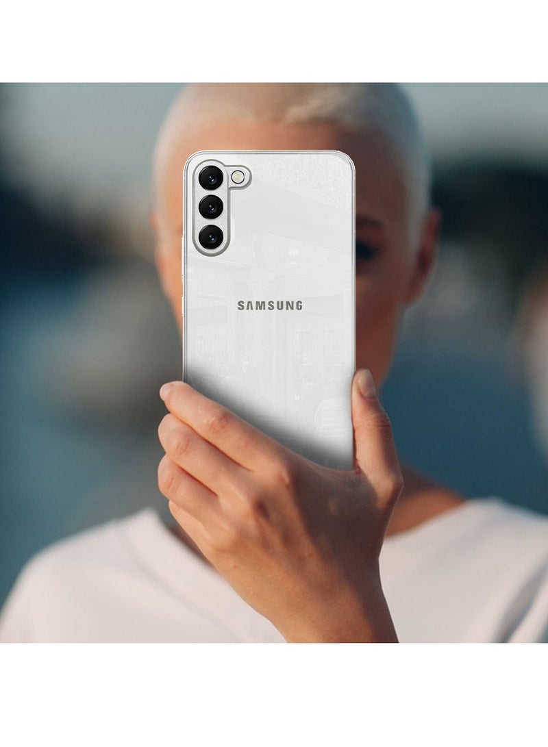 CATANES Samsung Galaxy S22 Plus Electroplated Hard Glossy Case Camera Protection Shockproof Anti Fall Case White - Image 3