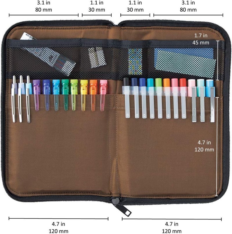 LIHITLAB LAB Slim Pen/Pencil Pouch, Wide, 0.7 × 5.5 × 8.5 Inches, Black (A7653-24) - Image 3