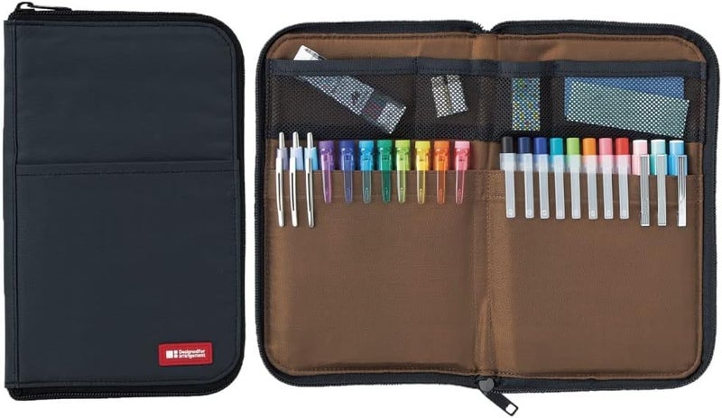 LIHITLAB LAB Slim Pen/Pencil Pouch, Wide, 0.7 × 5.5 × 8.5 Inches, Black (A7653-24) - Image 2
