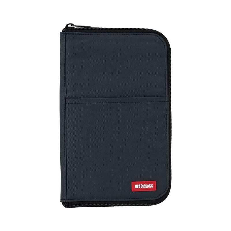 LIHITLAB LAB Slim Pen/Pencil Pouch, Wide, 0.7 × 5.5 × 8.5 Inches, Black (A7653-24) - Image 1