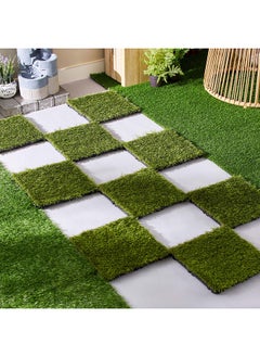 9-Piece Meadow Essential Artificial Grass Tiles Set 30x30cm