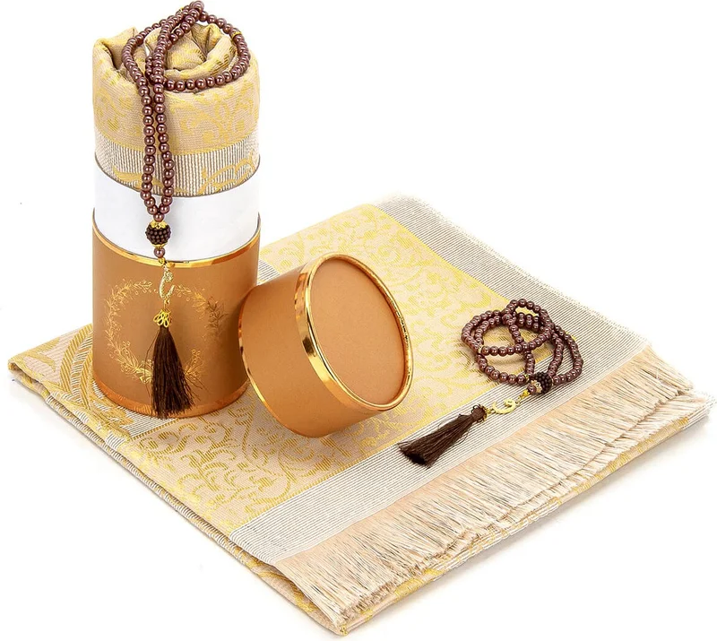 ايهفان Special Cylinder Boxed Prayer Mat Set Yellow