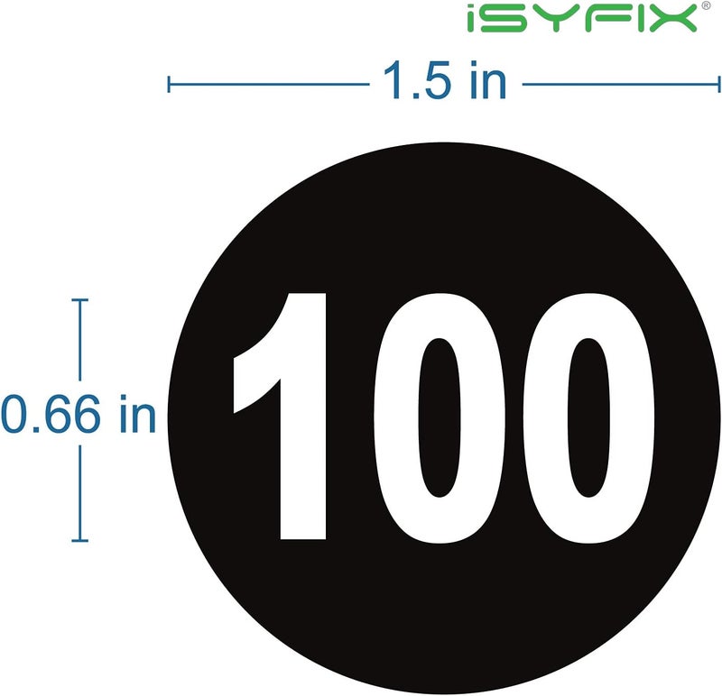 iSYFIX Black Consecutive Number Stickers – 1 to 100, 1.5-inch, 1 set – Vinyl Self Adhesive Premium Decal, Ideal for Inventory, Storage, Organizing, Boxes, Bins, Toolbox, Lockers & More, Indoor/Outdoor - Image 2