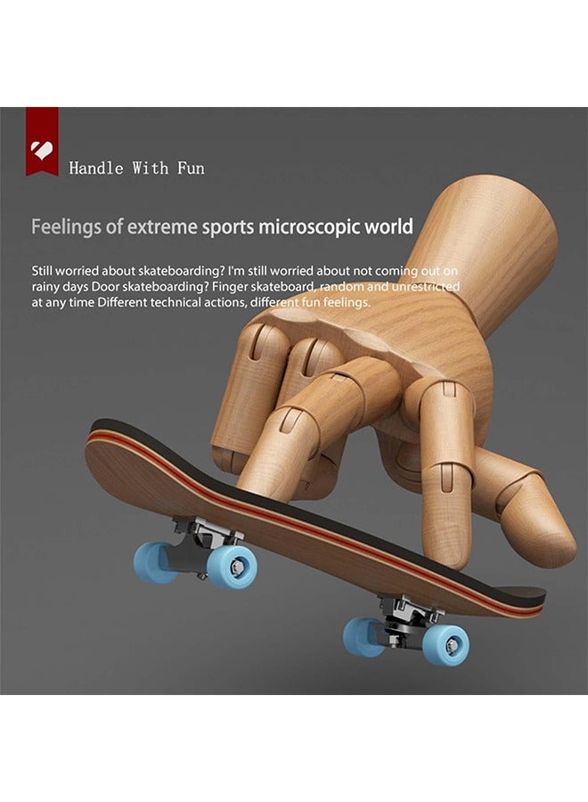 Generic Finger Skateboard, Alloy Mini Skateboard Deck with Pro Fingerboard Tools and Bearing, Pressure Gifts for Children Teens Adults (Black Wheels) - Image 2