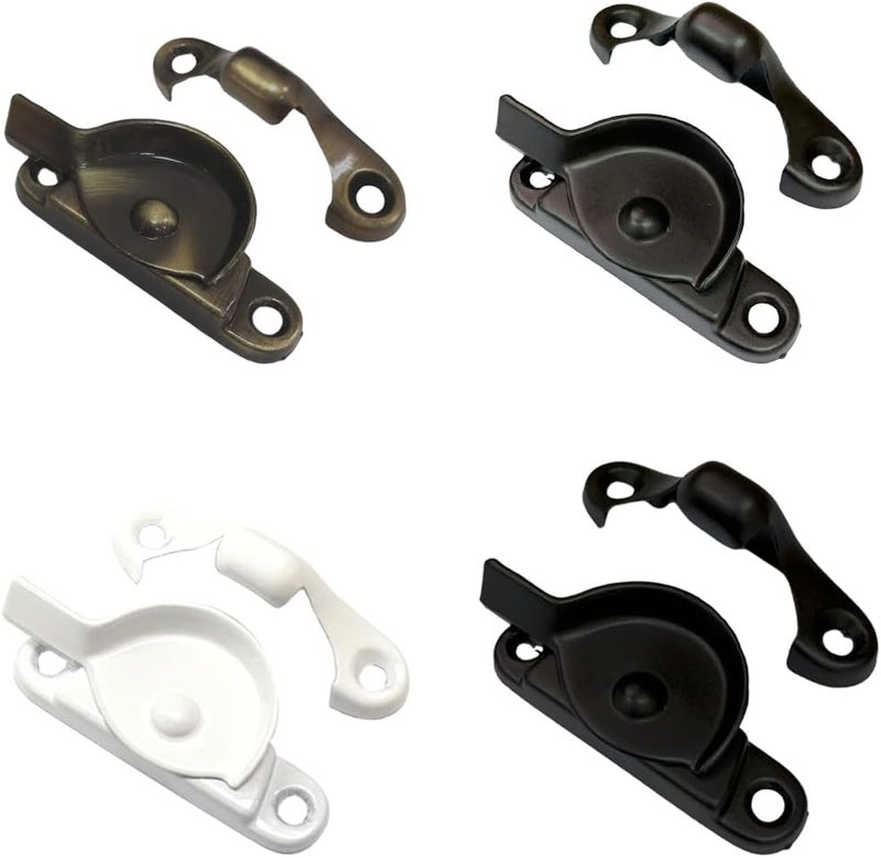 QCAA Zinc Die Cast Window Sash Lock, 2-7/16", Brushed Antique Brass, 12 Pack, Made in Taiwan - Image 2