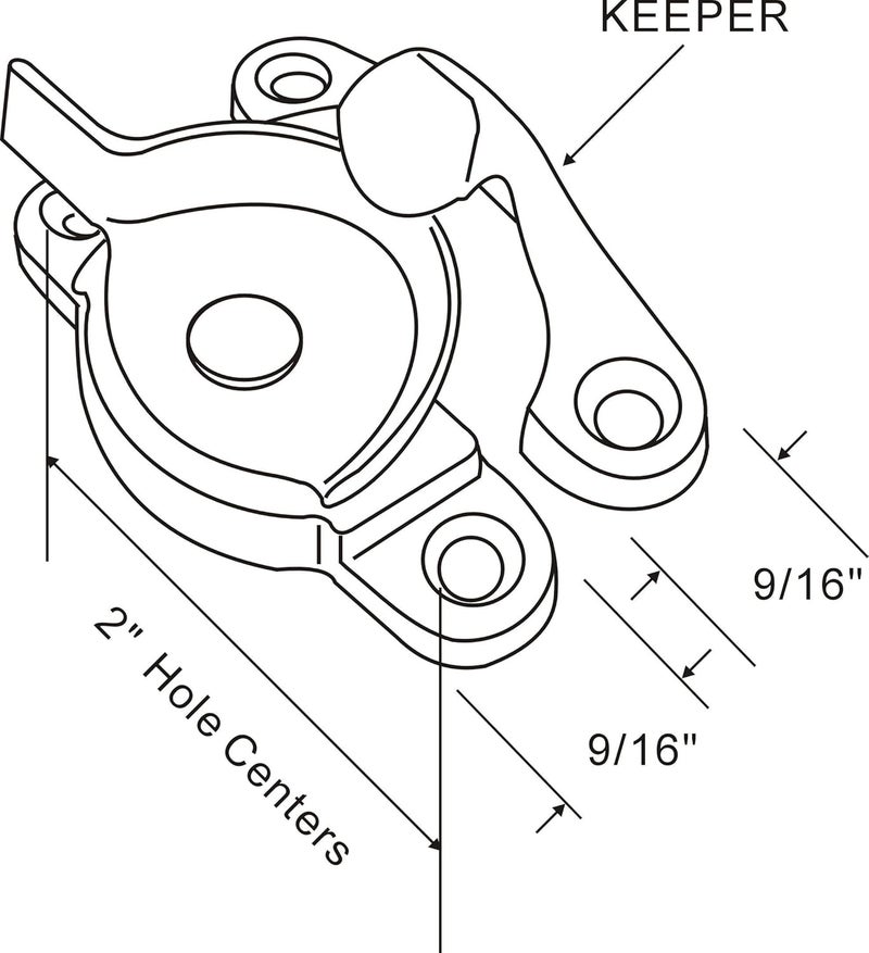 QCAA Zinc Die Cast Window Sash Lock, 2-7/16", Brushed Antique Brass, 12 Pack, Made in Taiwan - Image 3