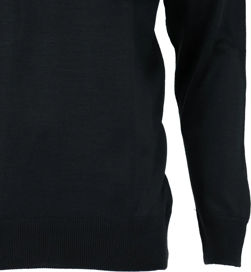 اوبلاند Men's Woolen Woven Sweater Pocketless Polo Collar Solid Color Classic Model Comfortable Cut Full Pattern