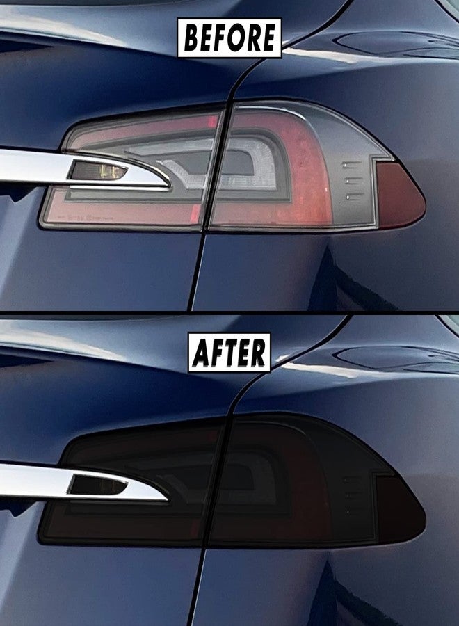 SlickMod PreCut Vinyl Smoke Tint for 2012-2021 Tesla Model S Tail Light & Reflector (1. Full Taillight, 20% Dark Smoke) - Image 1