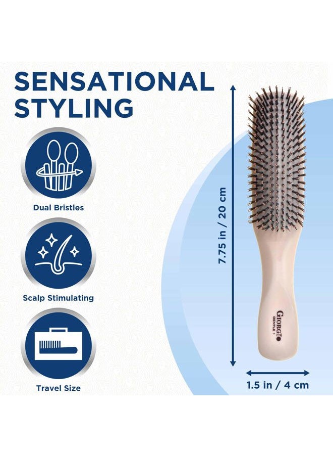 Giorgio Giorgio Gentle Detangler Brush for Men - Dual Length Bristles for Fine and Thick Hair, Scalp Massager, and Travel Detangling Brush for All Hair Types  - Image 2