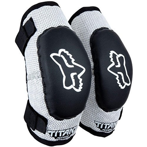 Fox Racing PeeWee Titan Youth Off-Road Motorcycle Elbow Guard - Black/Silver / One Size - Image 1
