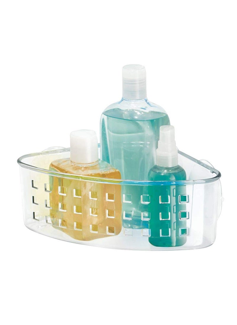 InterDesign iDesign Plastic Corner Shower Caddy and Bathroom Organizer Basket with Suction Cups - 9 "" x 7 "" x 3.5 ""  Clear  - Image 4
