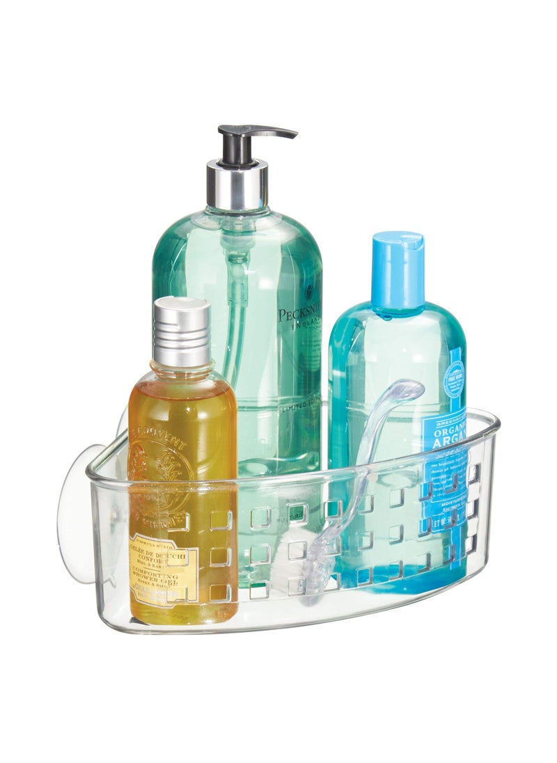 InterDesign iDesign Plastic Corner Shower Caddy and Bathroom Organizer Basket with Suction Cups - 9 "" x 7 "" x 3.5 ""  Clear  - Image 5