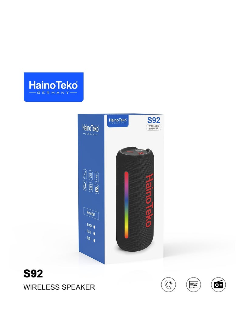 Haino Teko Haino Teko S92 Wireless Speaker with Splash Proof, Micro SD Card, FM Radio, Aux  - Image 2