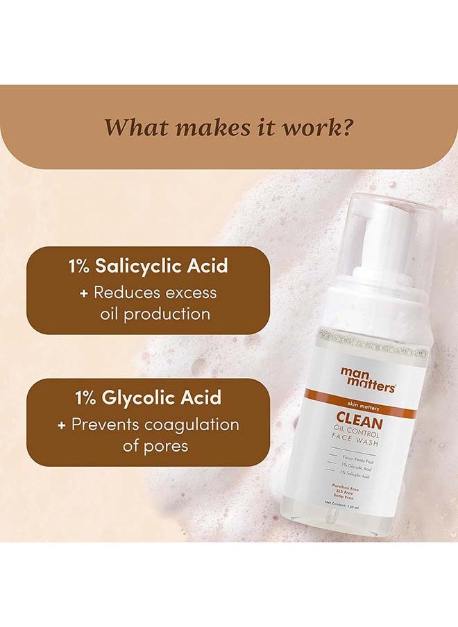 Man Matters - 1% Salicylic Acid Oil Control Face And Beard Wash Oil And Exfoliates Skin Gently - Image 1
