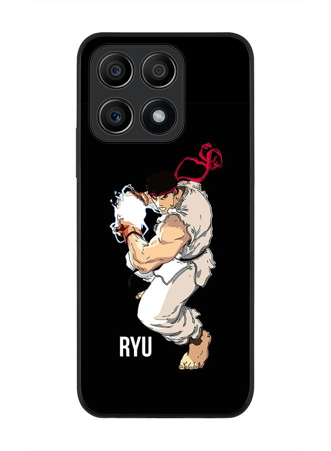 Stylizedd Rugged Black edge case for Honor X8A 4G Slim fit Soft Case Flexible Rubber Edges Anti Drop TPU Gel Thin Cover - Street Fighter - Ryu (Black) - Image 1