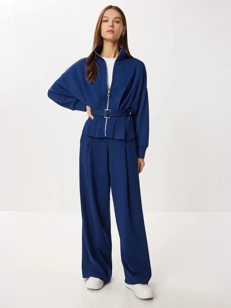 إسطنبول الساحرة ISTANBUL Belted Jacket &  Wide Leg Pants Two-Piece Coord Set