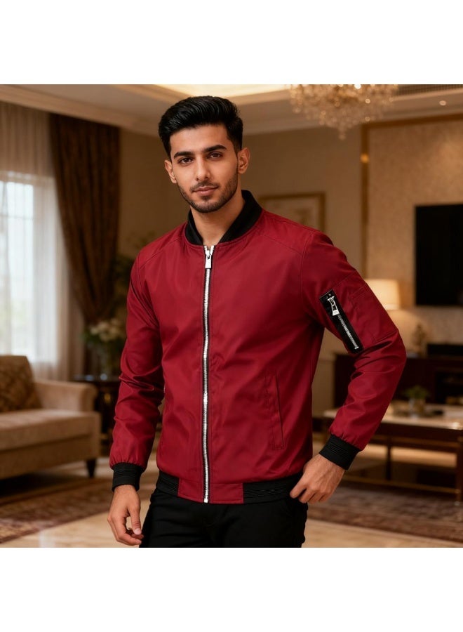 جاكيت بومبر خفيف الوزن للرجال بتصميم Slim Fit - معطف رياضي مريح للارتداء في الأنشطة الرياضية - Image 4