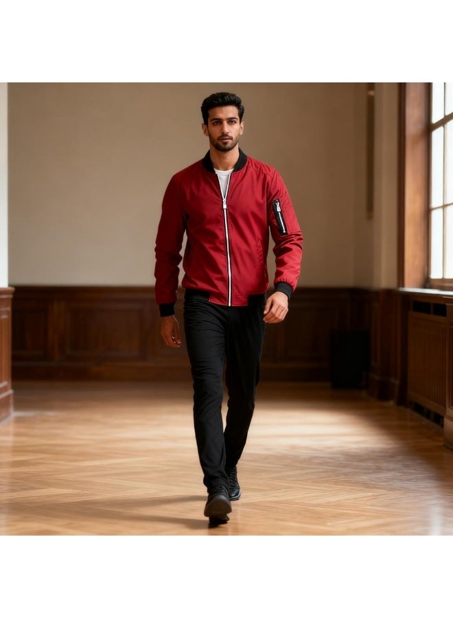 جاكيت بومبر خفيف الوزن للرجال بتصميم Slim Fit - معطف رياضي مريح للارتداء في الأنشطة الرياضية - Image 3