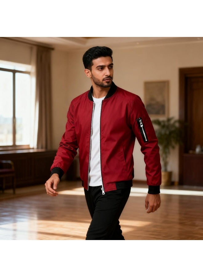 جاكيت بومبر خفيف الوزن للرجال بتصميم Slim Fit - معطف رياضي مريح للارتداء في الأنشطة الرياضية - Image 5
