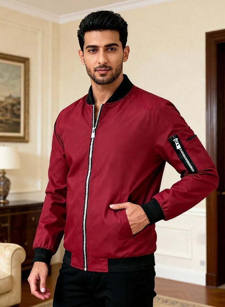 Men’s Slim Fit Lightweight Softshell Bomber Jacket – Casual, Comfortable Sportswear Coat for Active Wear - Image 4