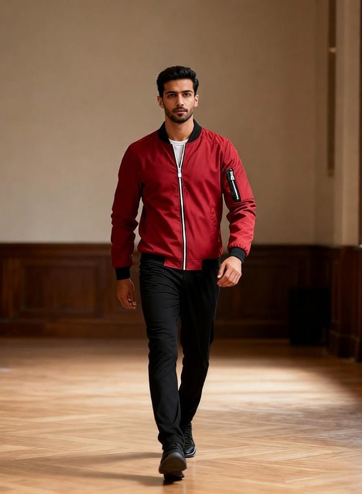 Men’s Slim Fit Lightweight Softshell Bomber Jacket – Casual, Comfortable Sportswear Coat for Active Wear - Image 1