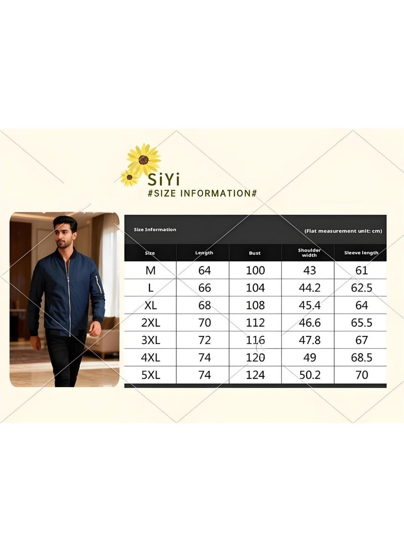 جاكيت بومبر خفيف الوزن للرجال بتصميم Slim Fit - معطف رياضي مريح للارتداء في الأنشطة الرياضية - Image 5