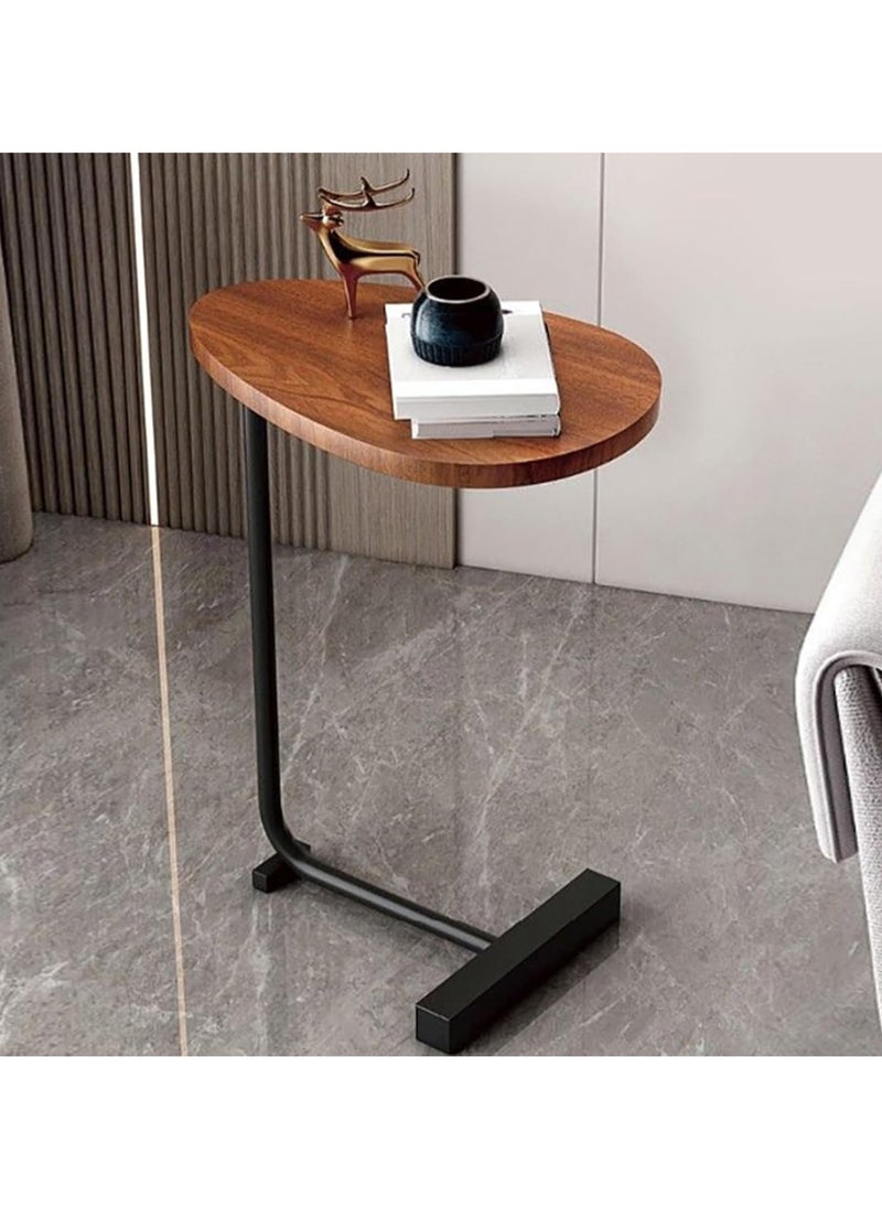Jorunb - Couch Side Tables That Slide Under, C Shaped End Table For Couch Snack Side Tables C Table Wood Grain Small Bedside Tables For Sofa, Hotel, Living Room, Bedroom - Image 1