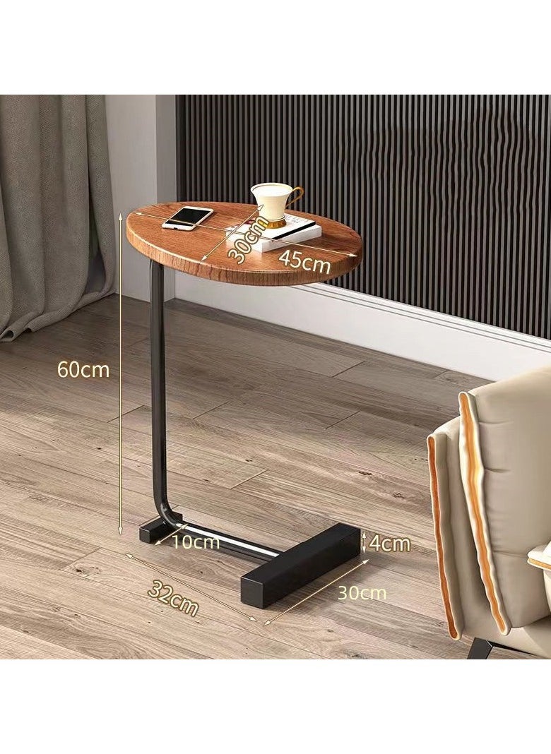 Jorunb - Couch Side Tables That Slide Under, C Shaped End Table For Couch Snack Side Tables C Table Wood Grain Small Bedside Tables For Sofa, Hotel, Living Room, Bedroom - Image 1