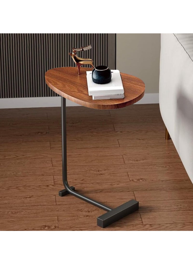 Jorunb - Couch Side Tables That Slide Under, C Shaped End Table For Couch Snack Side Tables C Table Wood Grain Small Bedside Tables For Sofa, Hotel, Living Room, Bedroom - Image 1