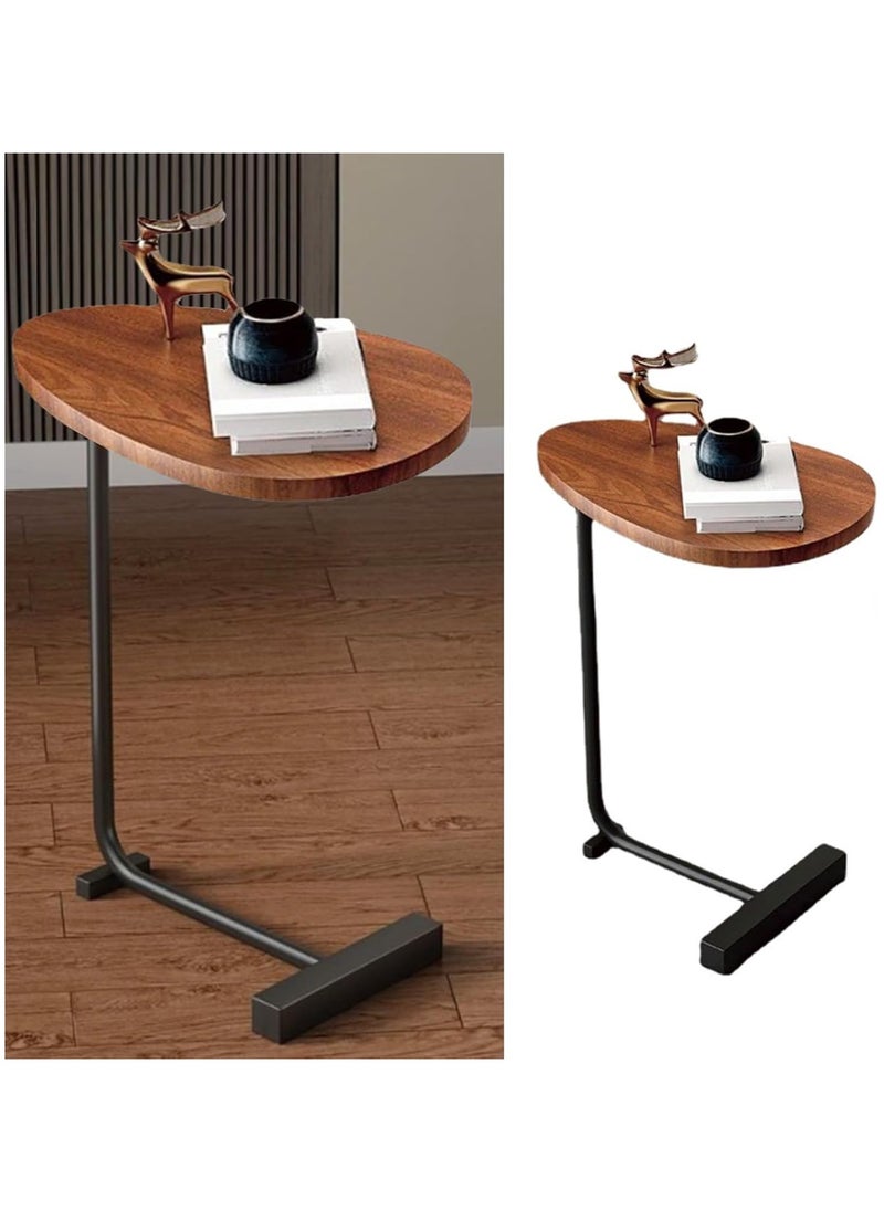 Jorunb - Couch Side Tables That Slide Under, C Shaped End Table For Couch Snack Side Tables C Table Wood Grain Small Bedside Tables For Sofa, Hotel, Living Room, Bedroom - Image 1