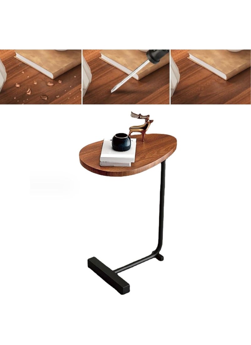 Jorunb - Couch Side Tables That Slide Under, C Shaped End Table For Couch Snack Side Tables C Table Wood Grain Small Bedside Tables For Sofa, Hotel, Living Room, Bedroom - Image 1
