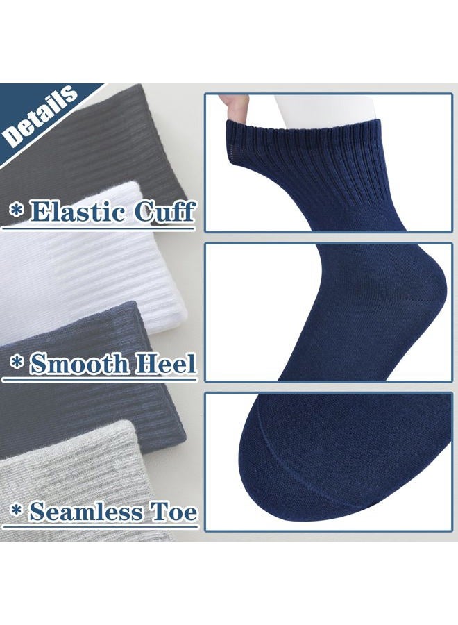hakugoo Boys Crew Socks Kids Seamless Cotton Dress Socks Uniform Sock for Girls 4/8 Pairs, Navy,4 Pairs, 3-5 Years - Image 4