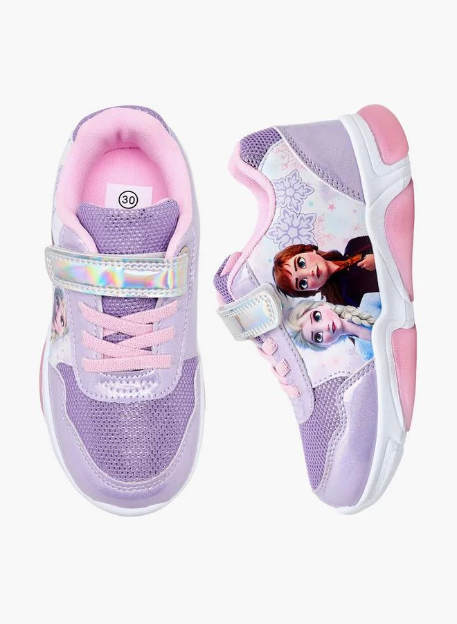 Disney Girls Frozen Print Light-Up Ankle Sneakers