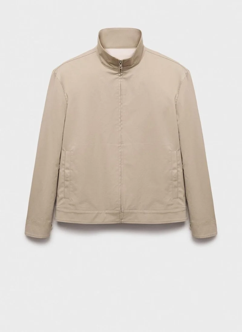 Mango Man Zipper cotton jacket
