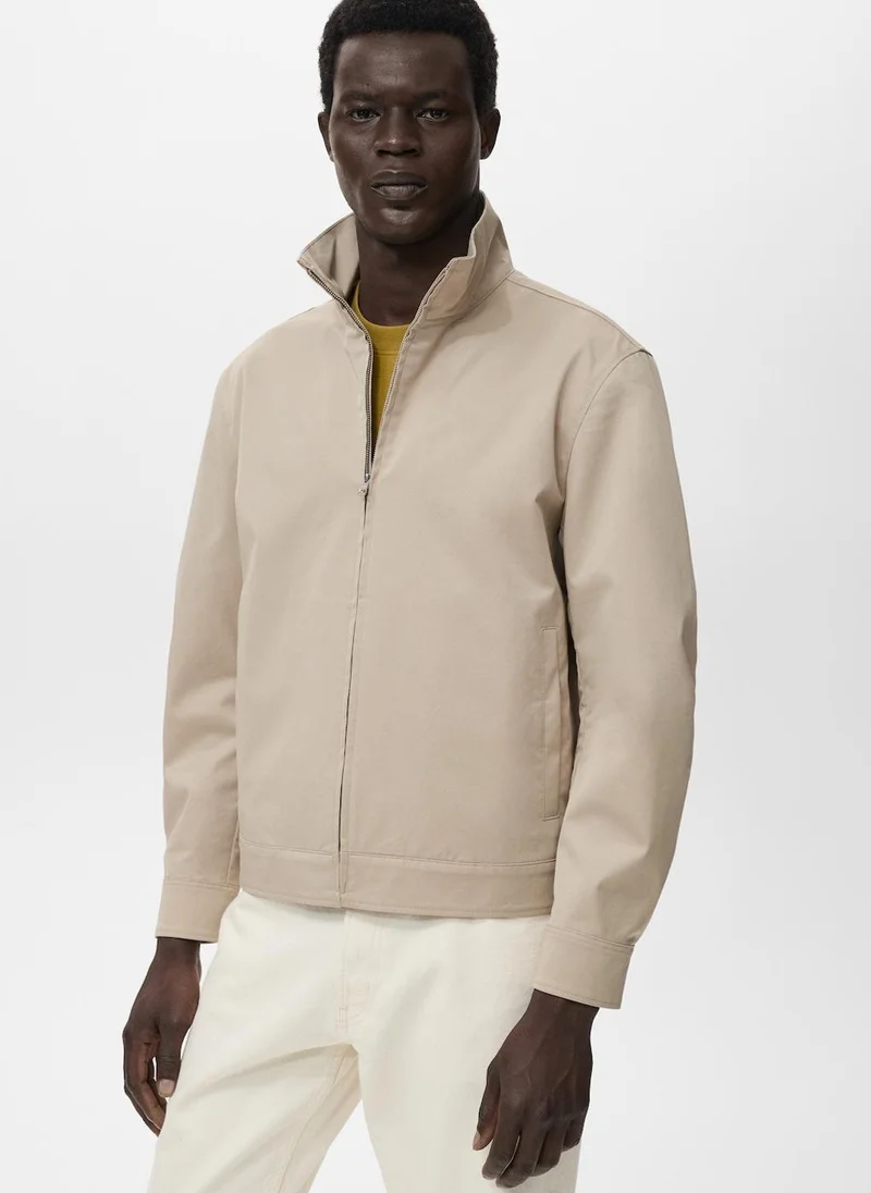 Mango Man Zipper cotton jacket