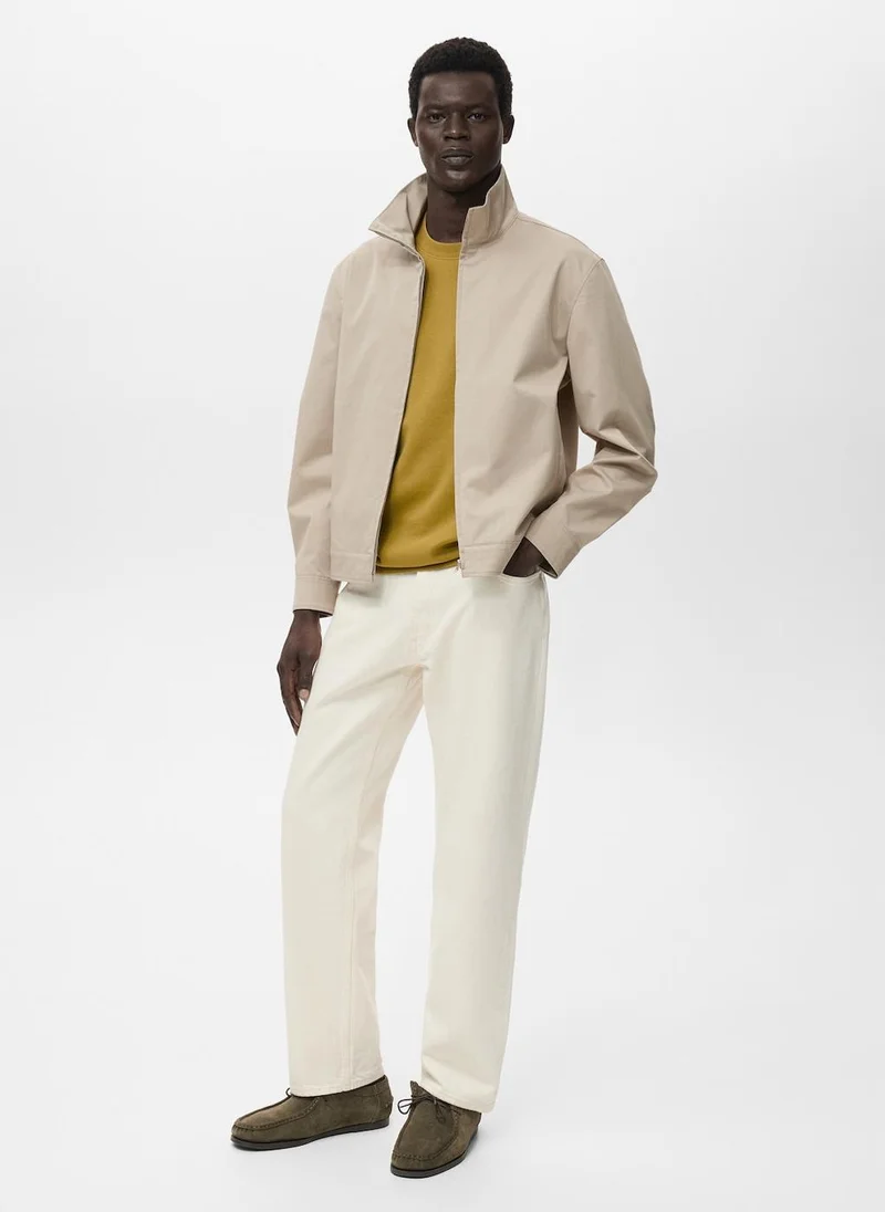 Mango Man Zipper cotton jacket
