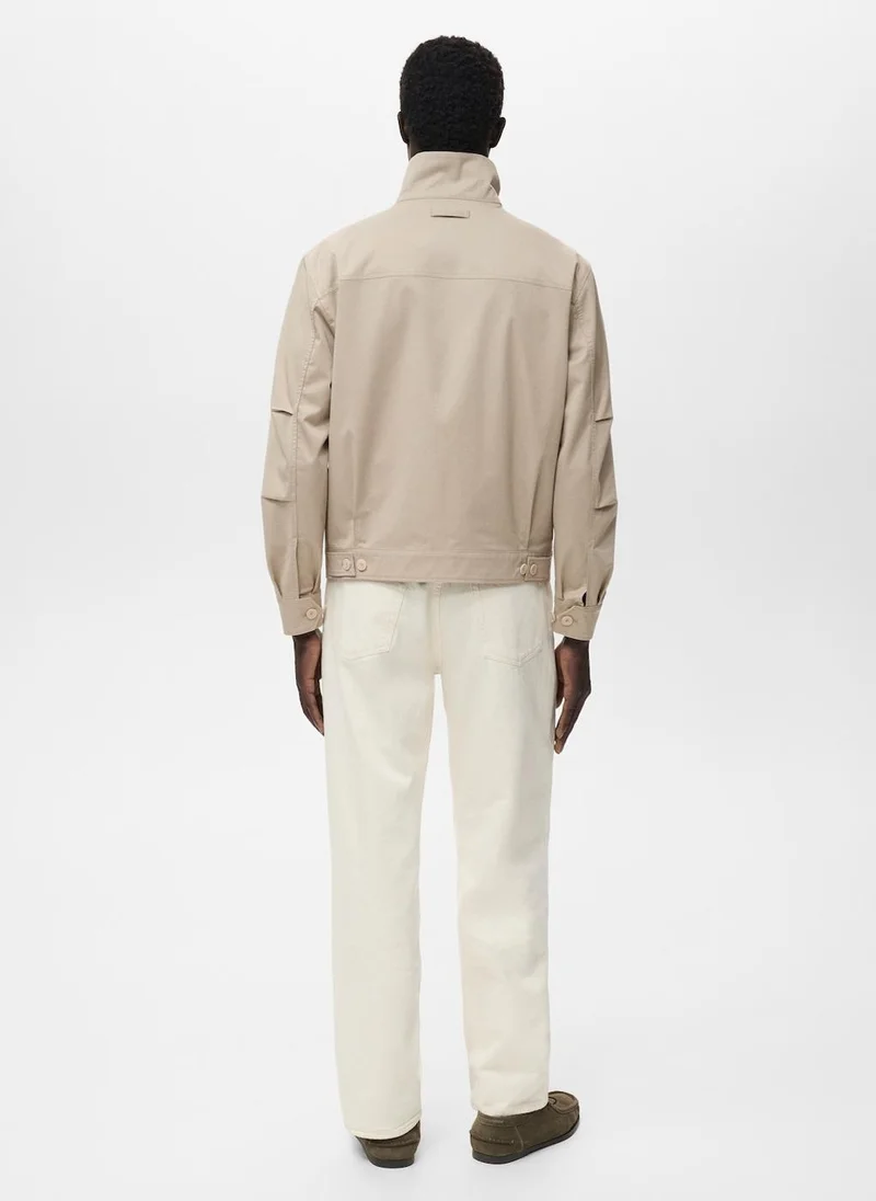 Mango Man Zipper cotton jacket