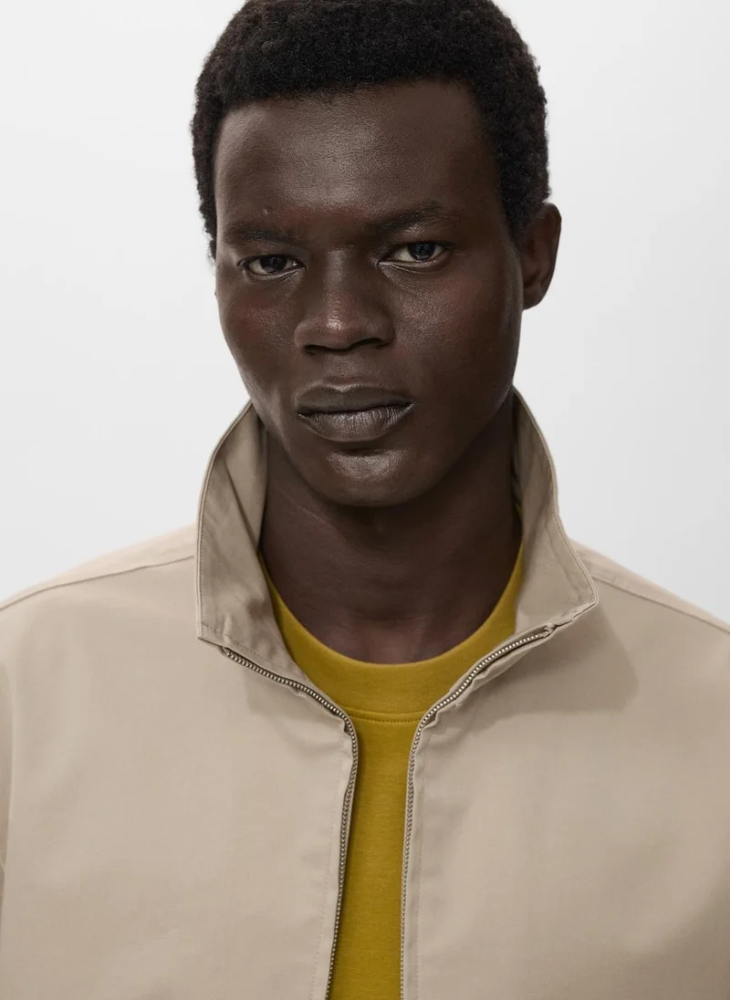 Mango Man Zipper cotton jacket