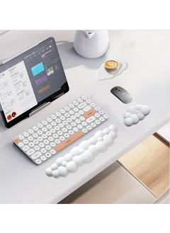 HOOPZOZA Keyboard Wrist Rest Set with Cup Coaster PU Memory Foam Computer mouse wrist rest Soft and Elastic Ergonomic Design for Typing Comfortably for Office Home (Keyboard not Included)  - Image 4