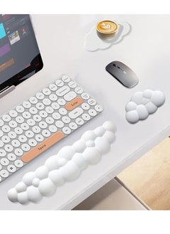 HOOPZOZA Keyboard Wrist Rest Set with Cup Coaster PU Memory Foam Computer mouse wrist rest Soft and Elastic Ergonomic Design for Typing Comfortably for Office Home (Keyboard not Included)  - Image 1
