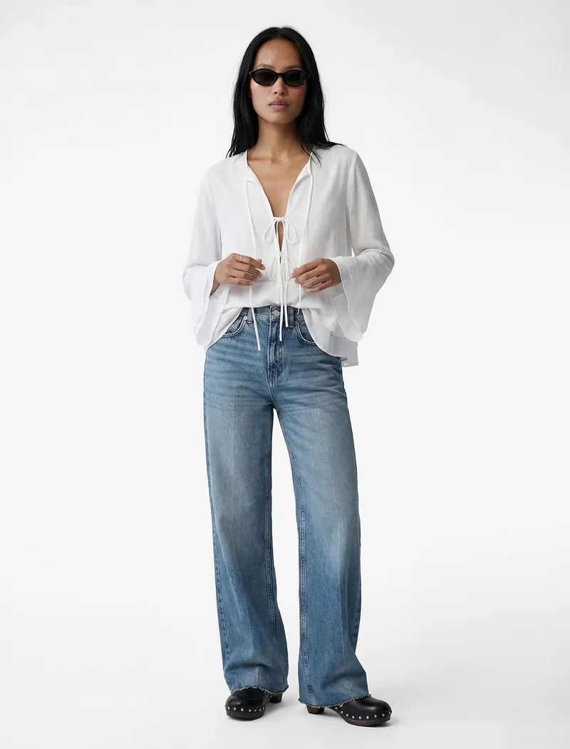كوتون Ruffle Blouse