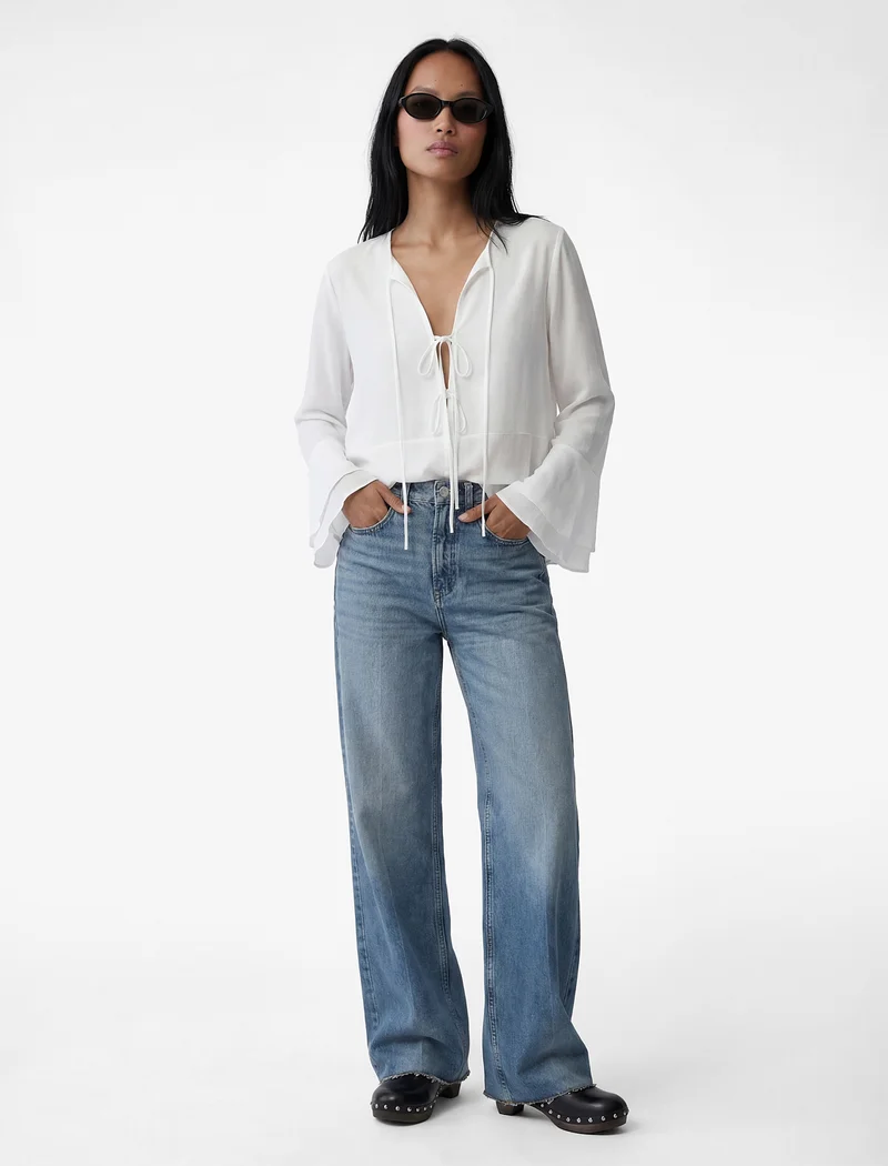 كوتون Ruffle Blouse
