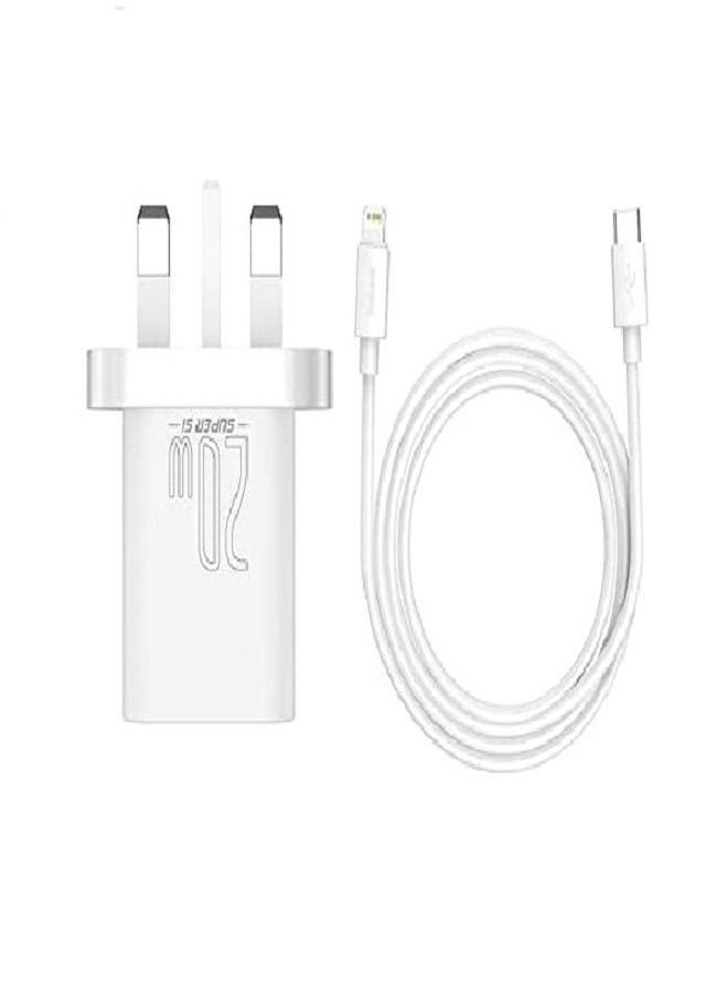 BGM - Charger USB C PD 20W Mini Power Delivery Quick Charging Travel Adapter Laptop Wall Plug Compatible for iPad 9,iPhone 13/12/11, iPad Pro 2021 (With Type C to Lightning Cable, White) - Image 1