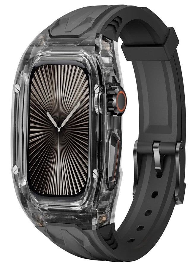 سوار Delidigi مع غطاء شفاف متوافق مع ساعة Apple Watch Ultra/Ultra 2 مقاس 49 مم، غطاء واقٍ متين للرجال والنساء مع حزام TPU لساعة iWatch Ultra - Image 1