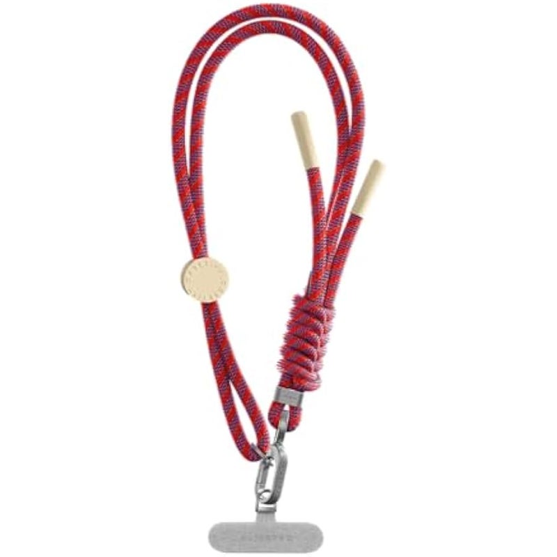 Casetify Braided Wrist Strap - Fluorescent Red/Cobalt Blue/ercream Yellow