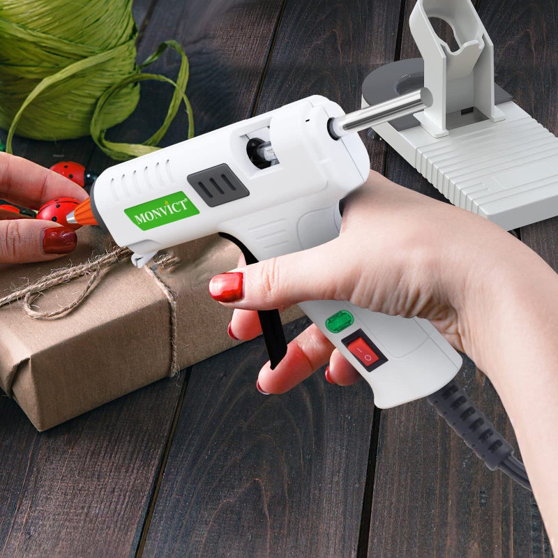 MONVICT Hot Glue Gun Kit, MONVICT 40W Mini Glue Gun with Fine Tip & 30 Glue Sticks, Suction Cups Stand & Anti Stick Silicone Mat, On/Off Switch Design for DIY, Crafts, Home School Projectâ€¦ - Image 3